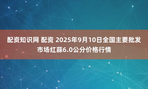 配资知识网 配资 2025年9月10日全国主要批发市场红蒜6.0公分价格行情